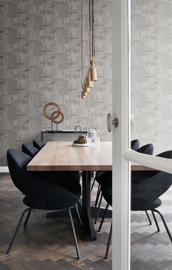Origin Wallcoverings tapet industrielle korrugerede metalplader 3D mørkegråt 53 cm x 10,05 m