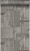 Miniatyrbillede 1 af 8: Origin Wallcoverings tapet industrielle korrugerede metalplader 3D mørkegråt 53 cm x 10,05 m