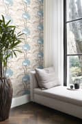 Miniatyrbillede 3 af 8: Origin Wallcoverings tapet magnolia beige og turkis 53 cm x 10,05 m