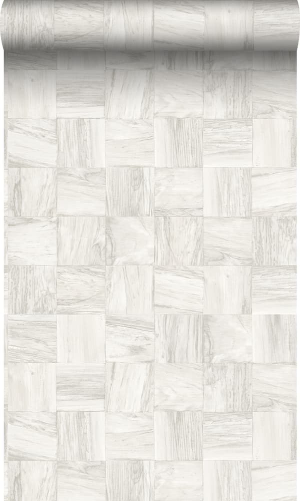 Origin Wallcoverings tapet fyrkantig bitar av träskräp gräddvitt 53 cm x 10,05 m