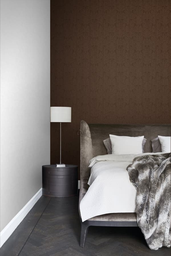 Origin Wallcoverings tapet ornament brunt och guldglänsande 53 cm x 10,05 m