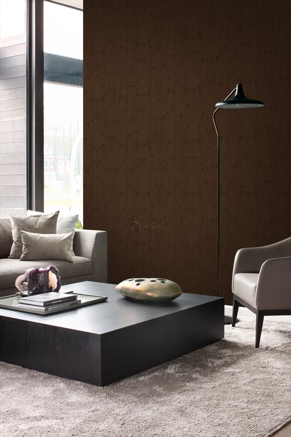 Origin Wallcoverings tapet ornament brunt och guldglänsande 53 cm x 10,05 m