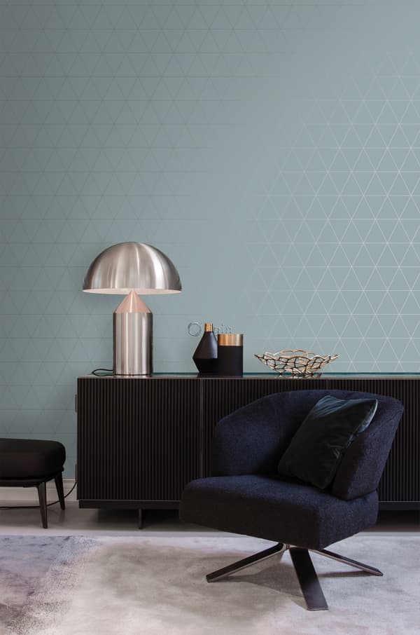 Origin Wallcoverings tapet grafiske trekanter gråblåt 0,53 x 10,05 m