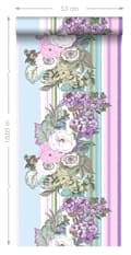 Miniatyrbillede 4 af 4: ESTAhome tapet vintage blomster lyselilla og blåt 53 cm x 10,05 m