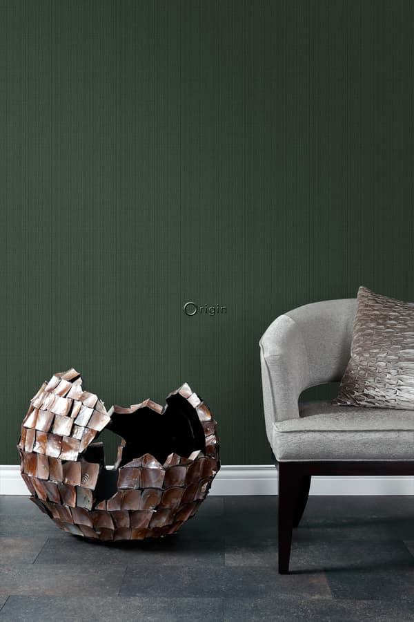 Origin Wallcoverings tapet vävd struktur mörkgrönt 0,53 x 10,05 m