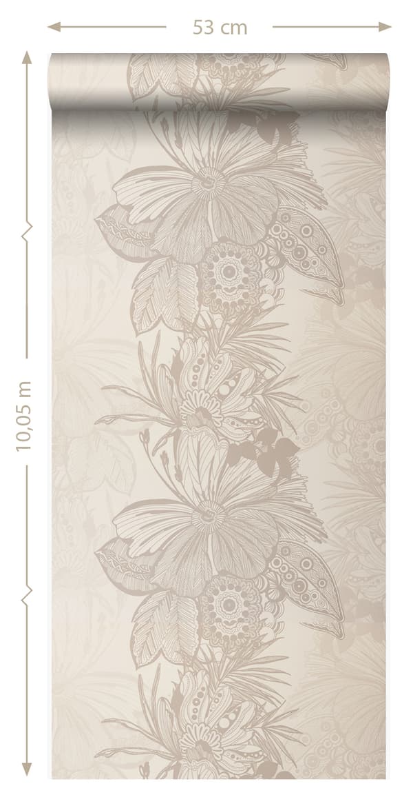 Origin Wallcoverings tapet blomster beige 52 cm x 10,05 m