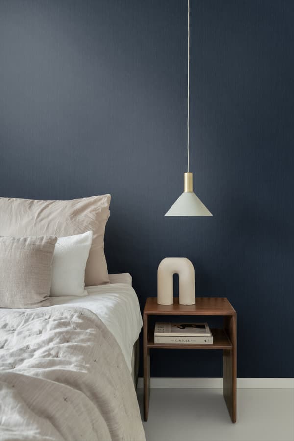 ESTAhome tapet enfärgad med jeansstruktur mörkblått 0,53 x 10,05 m