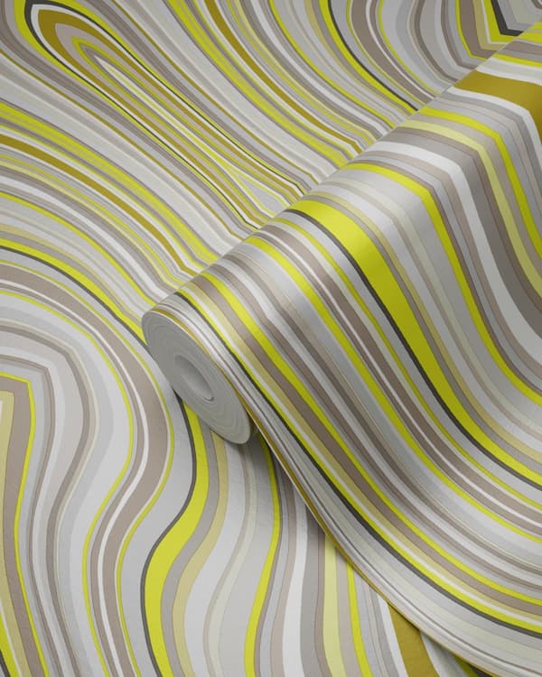 Origin Wallcoverings tapet grafiske linjer okkergult 53 cm x 10,05 m