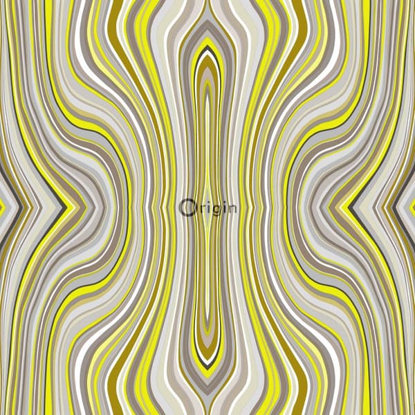 Origin Wallcoverings tapet grafiske linjer okkergult 53 cm x 10,05 m