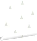 Miniatyrbild 1 av 8: ESTAhome tapet små grafiska trianglar mintgrönt och vitt 53 cm x 10,05 m