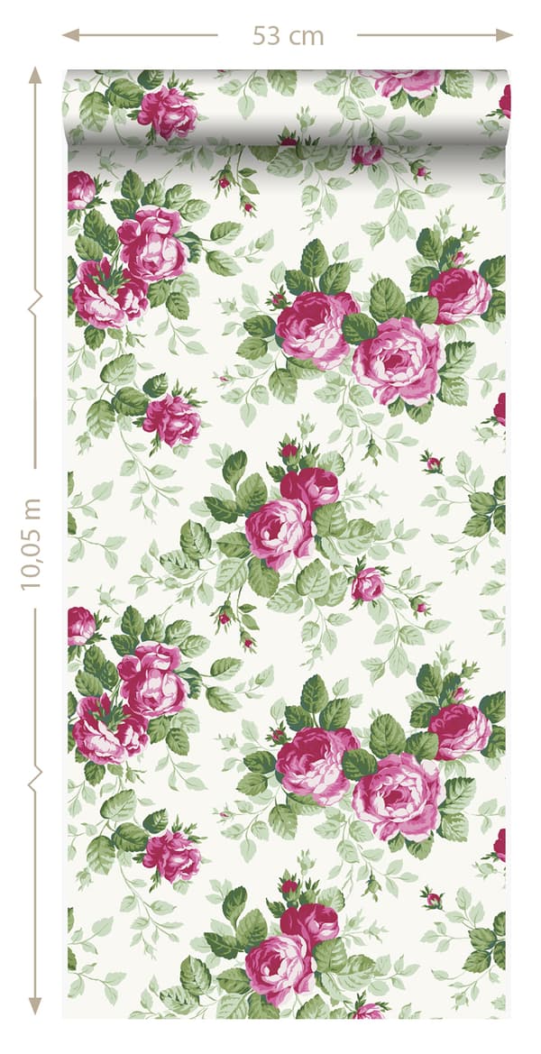 Origin Wallcoverings tapet roser lyserødt 53 cm x 10,05 m