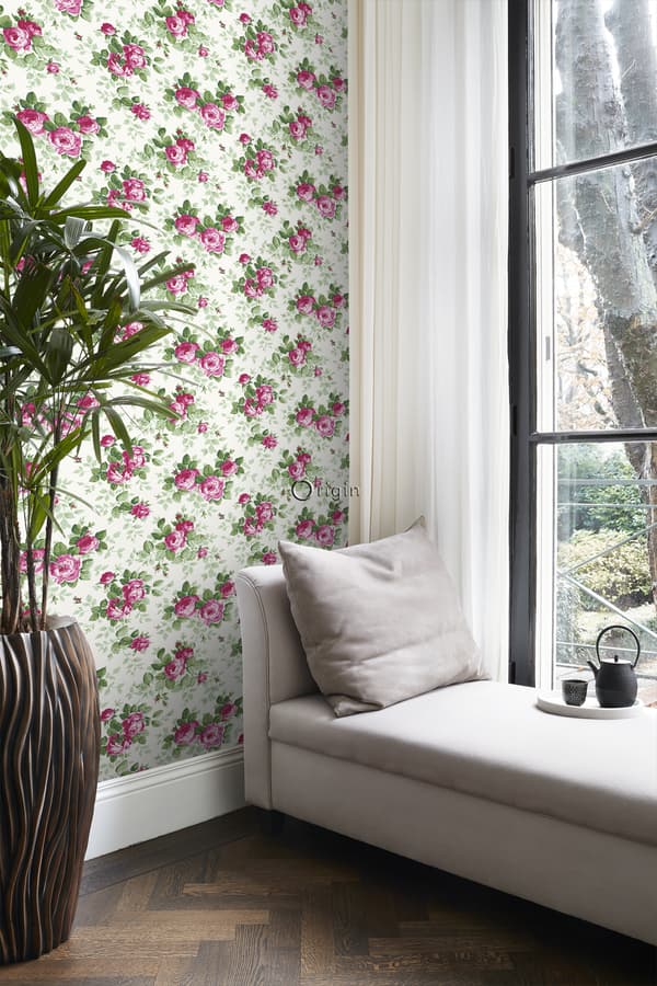 Origin Wallcoverings tapet roser lyserødt 53 cm x 10,05 m