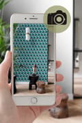 Miniatyrbild 3 av 6: Origin Wallcoverings tapet tredimensionell grafik turkost 53 cm x 10,05 m
