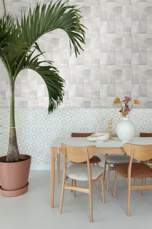 ESTAhome tapet kelim-kludetæppe gråt 53 cm x 10,05 m