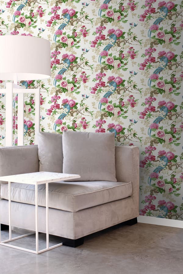 Origin Wallcoverings tapet paradisfåglar rosa 53 cm x 10,05 m