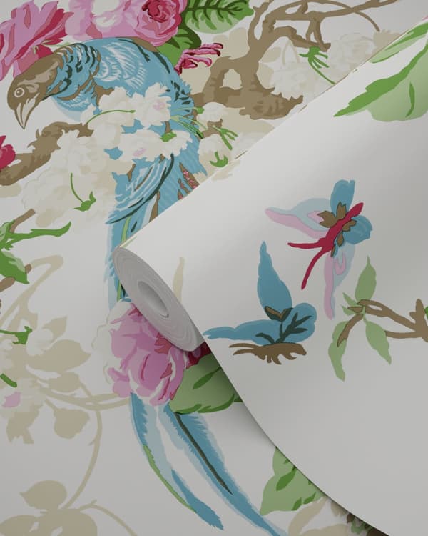 Origin Wallcoverings tapet paradisfåglar rosa 53 cm x 10,05 m