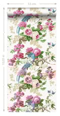 Miniatyrbild 7 av 7: Origin Wallcoverings tapet paradisfåglar rosa 53 cm x 10,05 m