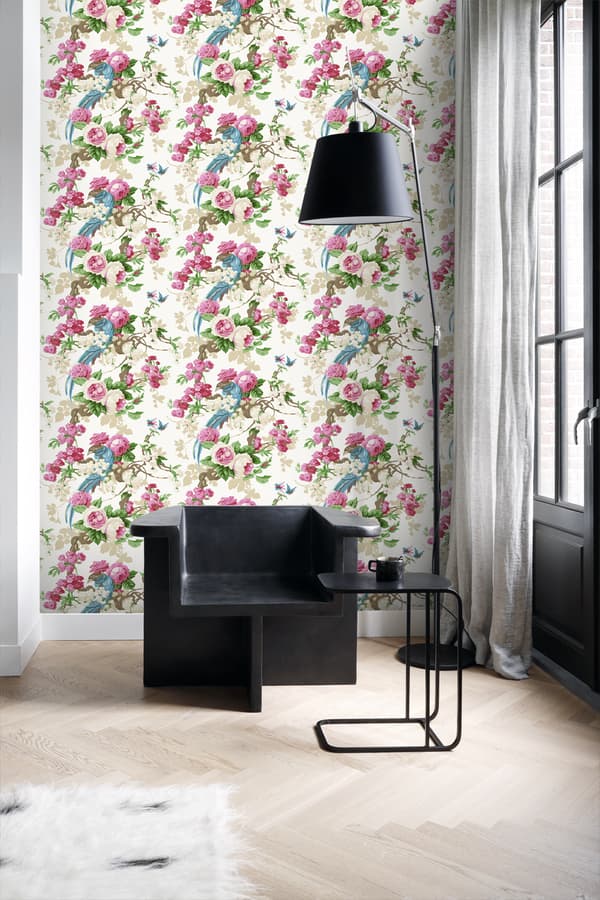 Origin Wallcoverings tapet paradisfåglar rosa 53 cm x 10,05 m
