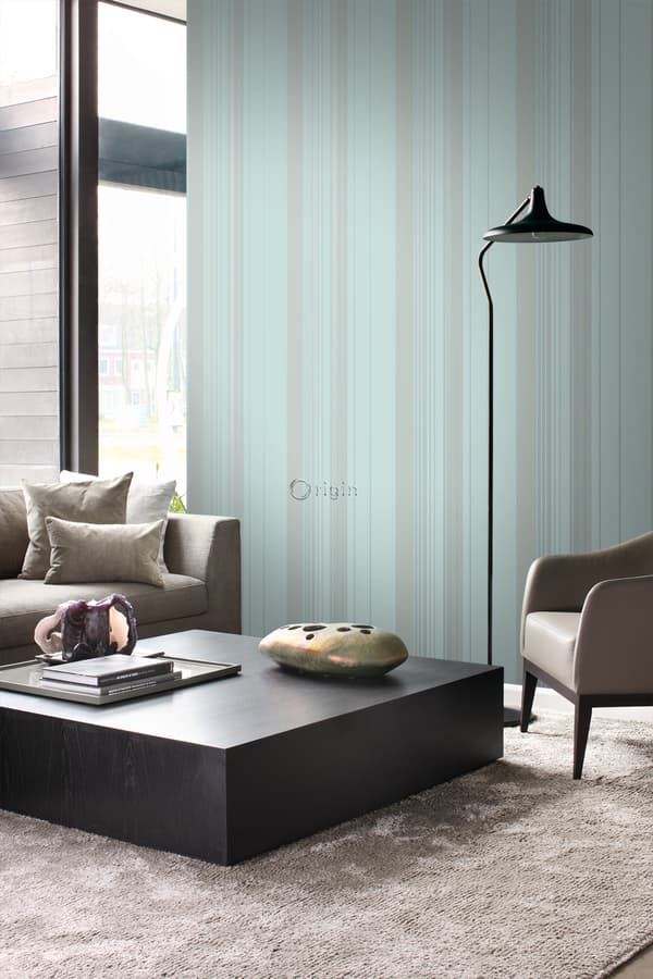 Origin Wallcoverings tapet striber havgrønt 53 cm x 10,05 m