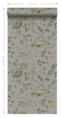 Miniatyrbillede 8 af 8: Origin Wallcoverings tapet blomster muldvarpegråt og brunt 53 cm x 10,05 m