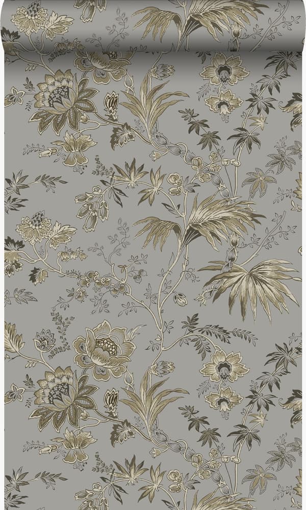 Origin Wallcoverings tapet blomster muldvarpegråt og brunt 53 cm x 10,05 m