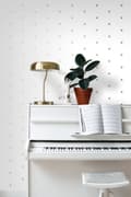 Miniatyrbillede 6 af 7: ESTAhome tapet grafisk motiv hvidt og guld 0,53 x 10,05 m