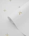Miniatyrbillede 7 af 7: ESTAhome tapet grafisk motiv hvidt og guld 0,53 x 10,05 m