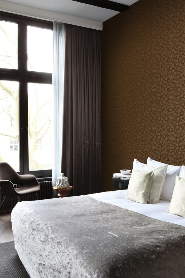 Origin Wallcoverings tapet blomster brunt og guldglinsende 53 cm x 10,05 m