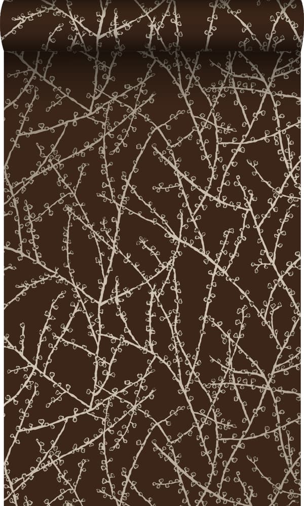 Origin Wallcoverings tapet blomstrende grene matbrunt og skinnende bronze 53 cm x 10,05 m