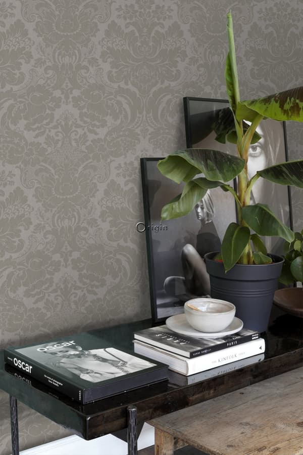 Origin Wallcoverings tapet ornament mulvarpegråt - 347033 - 53 cm x 10,05 m