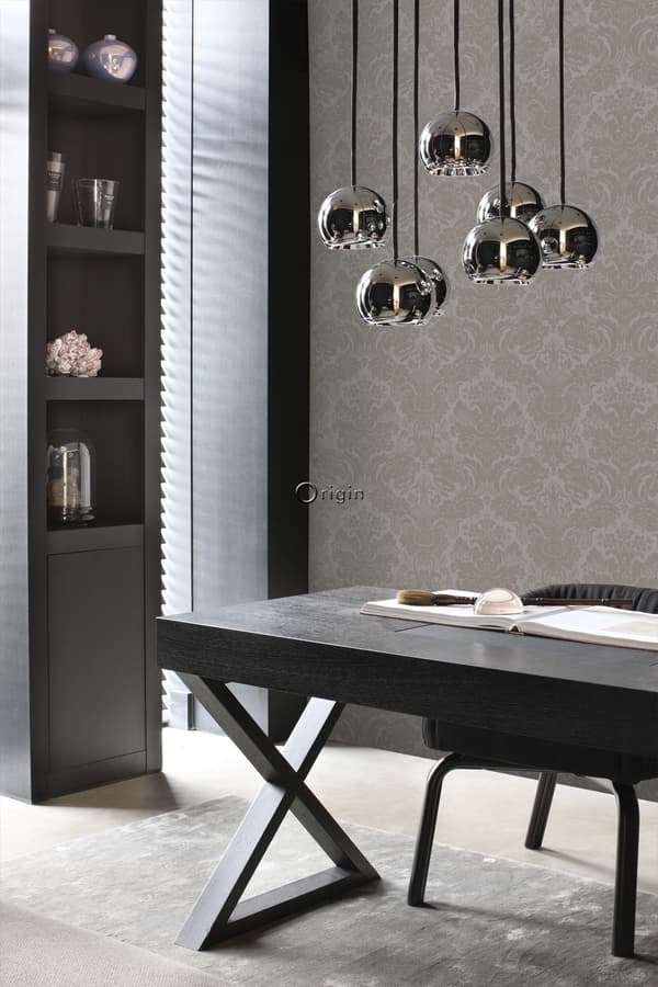 Origin Wallcoverings tapet ornament mulvarpegråt - 347033 - 53 cm x 10,05 m
