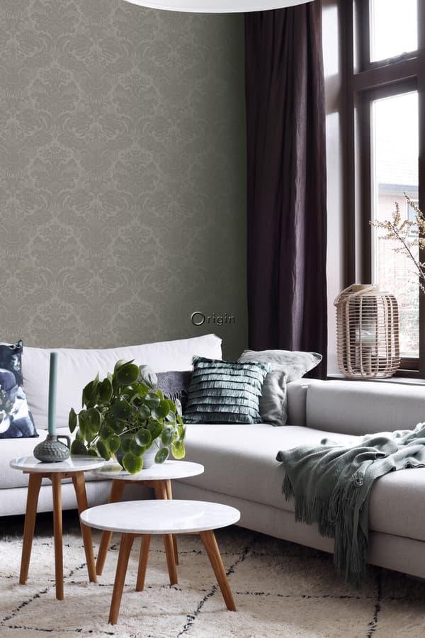 Origin Wallcoverings tapet ornament mulvarpegråt - 347033 - 53 cm x 10,05 m