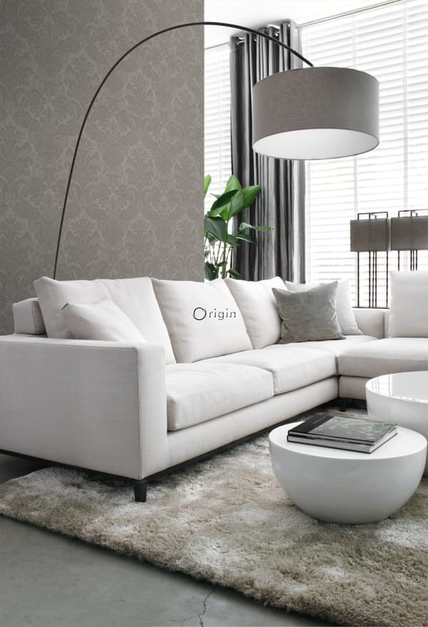 Origin Wallcoverings tapet ornament mulvarpegråt - 347033 - 53 cm x 10,05 m