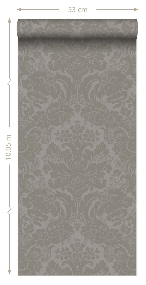 Origin Wallcoverings tapet ornament mulvarpegråt - 347033 - 53 cm x 10,05 m