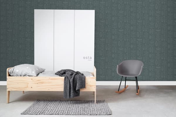 ESTAhome tapet tekniske tegninger af surfbrætter gråligtgrønt 0,53 x 10,05 m