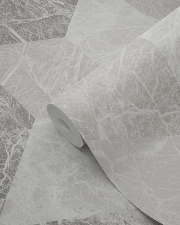 Origin Wallcoverings tapet 3D marmor motiv beige och mullvadsgrått 53 cm x 10,05 m