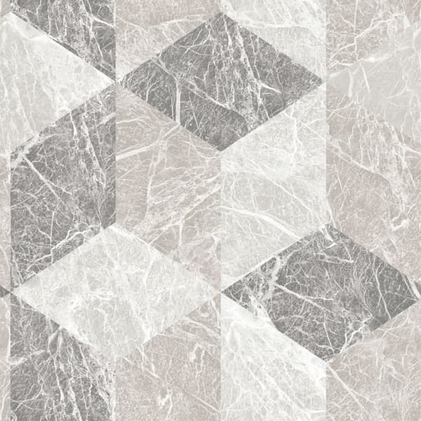 Origin Wallcoverings tapet 3D marmor motiv beige och mullvadsgrått 53 cm x 10,05 m