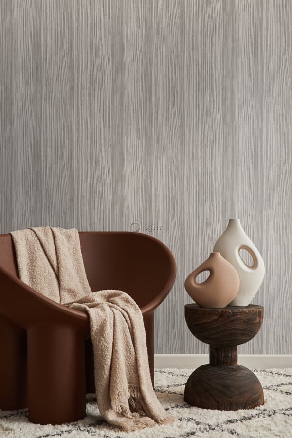 Origin Wallcoverings tapet ränder glänsande ljust grålila 53 cm x 10,05 m