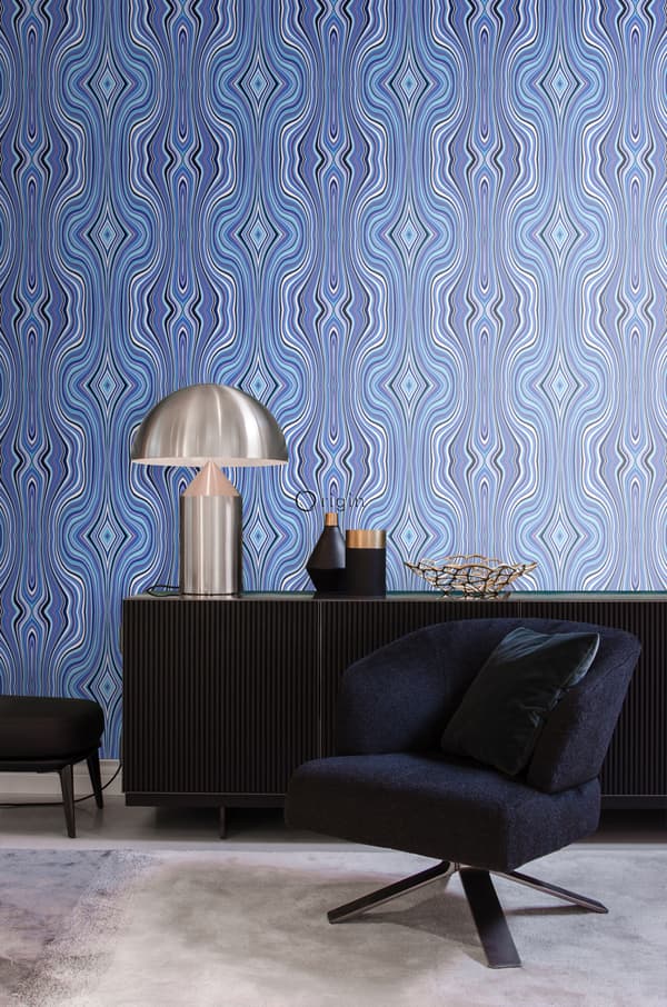 Origin Wallcoverings tapet grafiska linjer blått och turkost 53 cm x 10,05 m