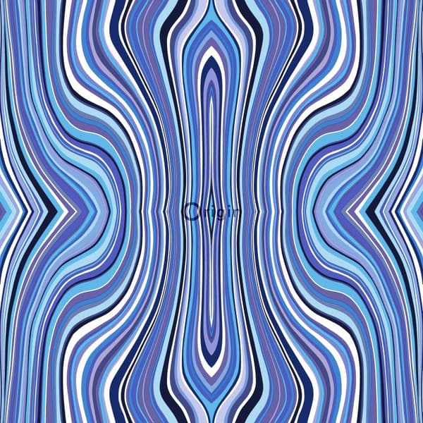 Origin Wallcoverings tapet grafiska linjer blått och turkost 53 cm x 10,05 m