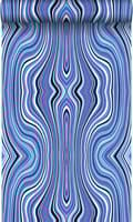 Miniatyrbild 1 av 7: Origin Wallcoverings tapet grafiska linjer blått och turkost 53 cm x 10,05 m