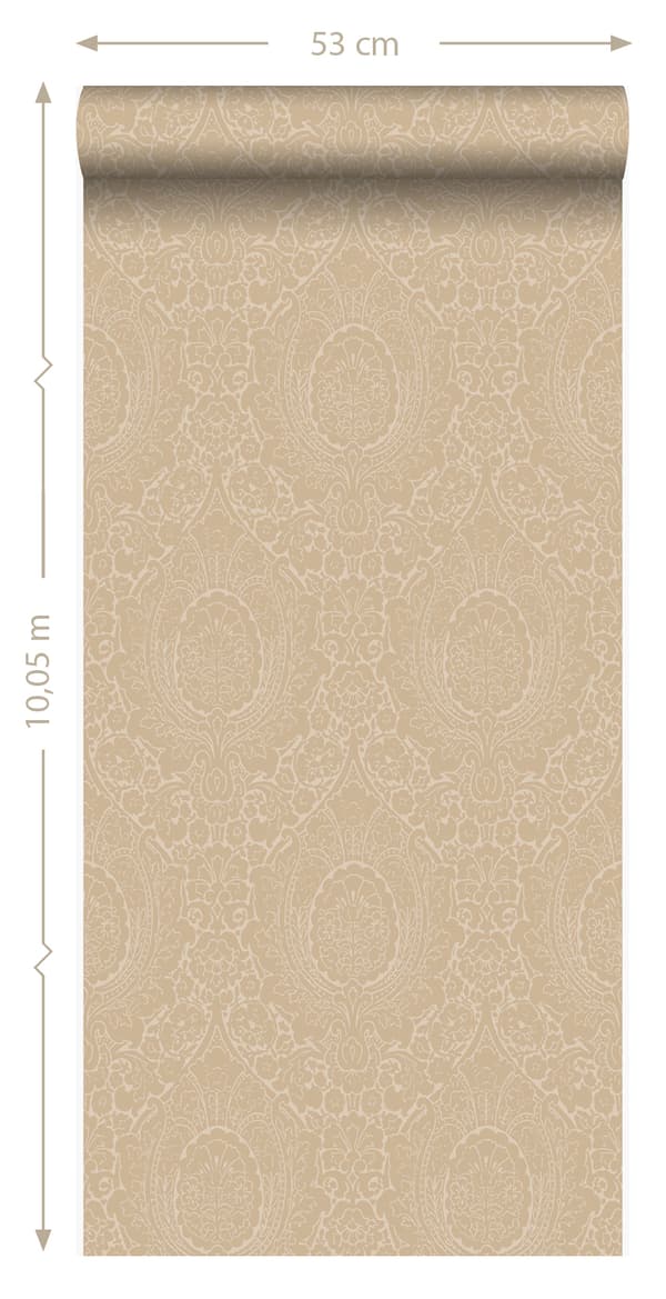 Origin Wallcoverings tapet ornament champagnefarvet 53 cm x 10,05 m