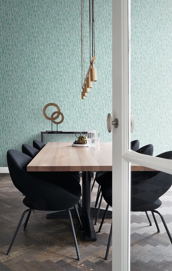 Origin Wallcoverings tapet fjädrar lagungrönt 53 cm x 10,05 m
