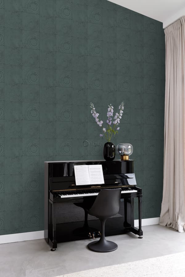 Origin Wallcoverings tapet tværsnit træstammer smaragdgrønt 53 cm x 10,05 m