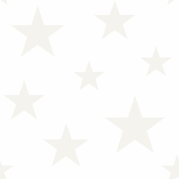 Origin Wallcoverings tapet stjärnor matt vitt och glänsande silver 0,53 x 10,05 m