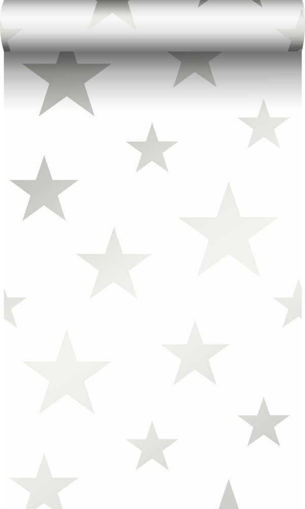 Origin Wallcoverings tapet stjärnor matt vitt och glänsande silver 0,53 x 10,05 m
