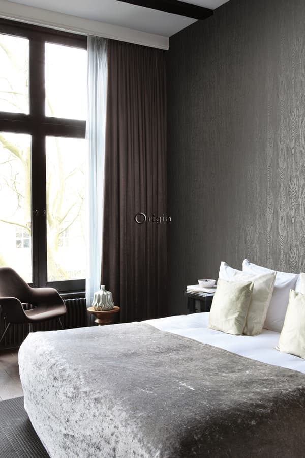 Origin Wallcoverings tapet träplankor med nerver mörkgrått 53 cm x 10,05 m