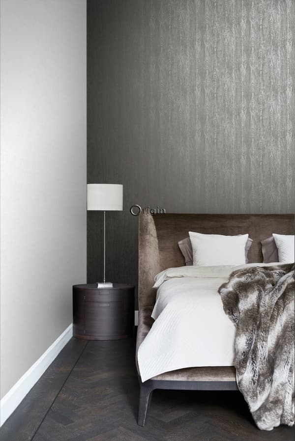 Origin Wallcoverings tapet träplankor med nerver mörkgrått 53 cm x 10,05 m