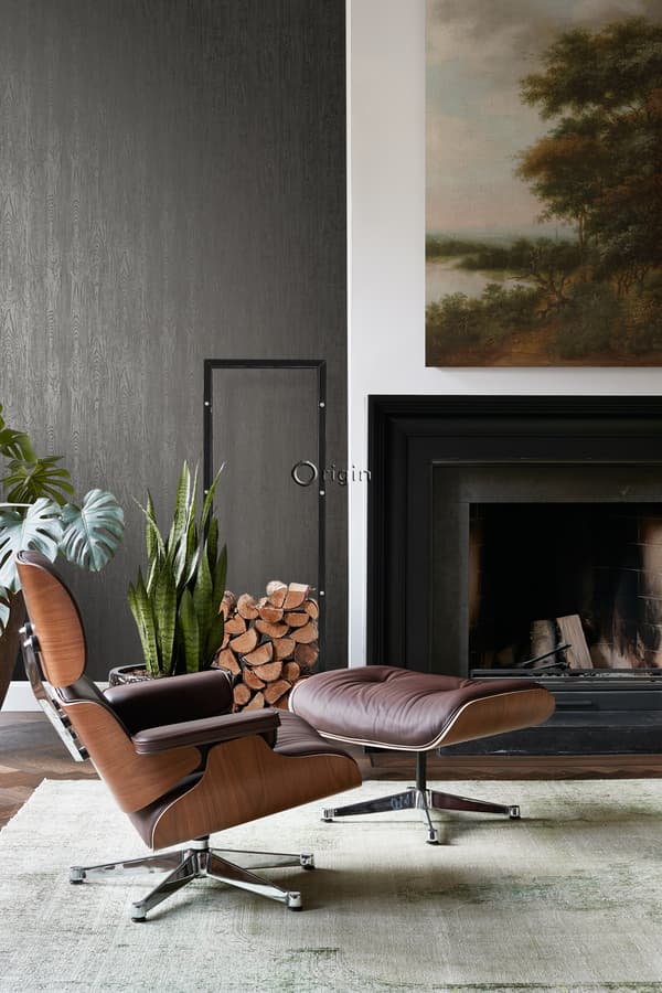 Origin Wallcoverings tapet träplankor med nerver mörkgrått 53 cm x 10,05 m