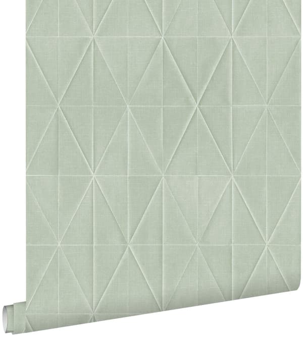 ESTAhome tapet origamimotiv celadon grønt 0,53 x 10,05 m